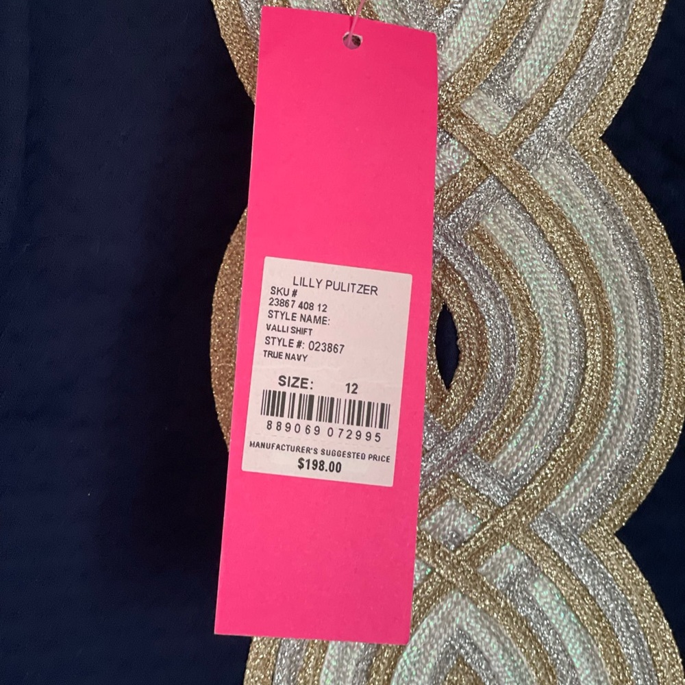 Lilly Pulitzer Navy Dress with Gold Embellishments-Kentucky Derby - Picture 6 of 8